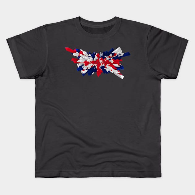 Abstract Flag of Great Britain made of triangles Kids T-Shirt by Inch